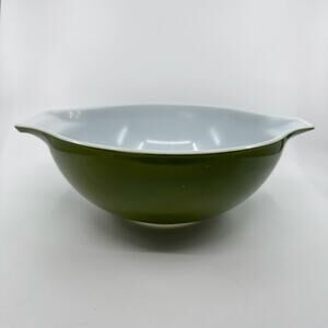 Vintage Pyrex 444 Cinderella Mixing Bowl Bakeware Kitchenware Verde Olive Green